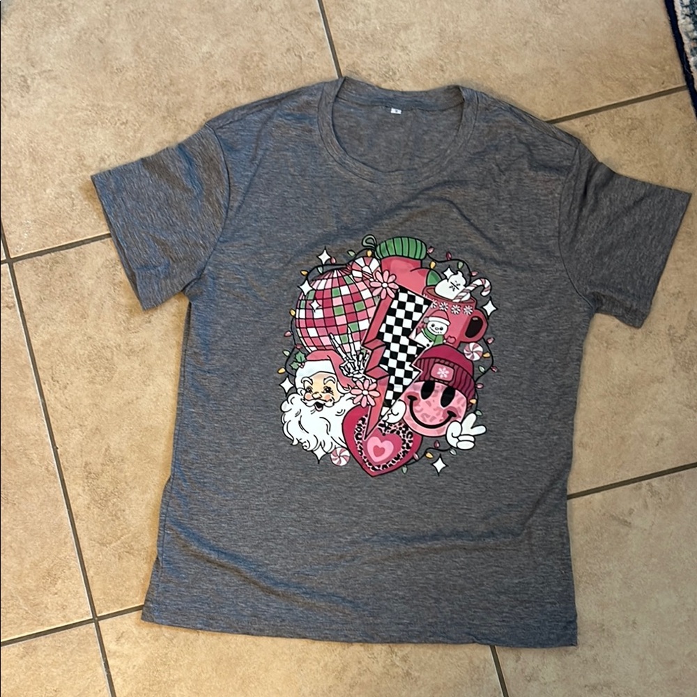 Gray Graphic Tee Short Sleeve